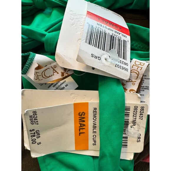 Becca Milani Hipster Two Piece Size XS/S Green Swim Bikini NWT $142 Removable Pa - Picture 4 of 7